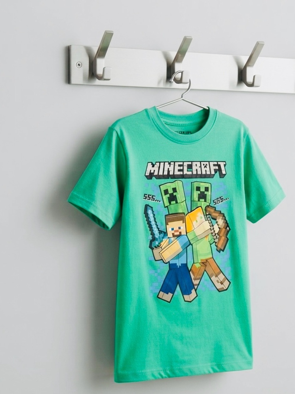 Minecraft Kids' Short Sleeve Graphic Tee - Aqua